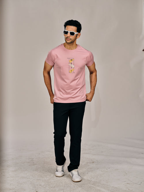 HARDY WEST PINK CREW NECK T-SHIRT